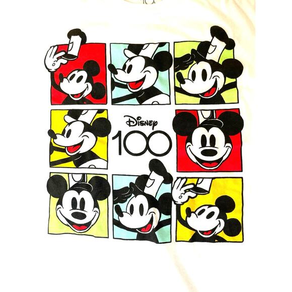 Disney 100 Mickey Mouse Graphic T-Shirt White XL - Picture 5 of 6